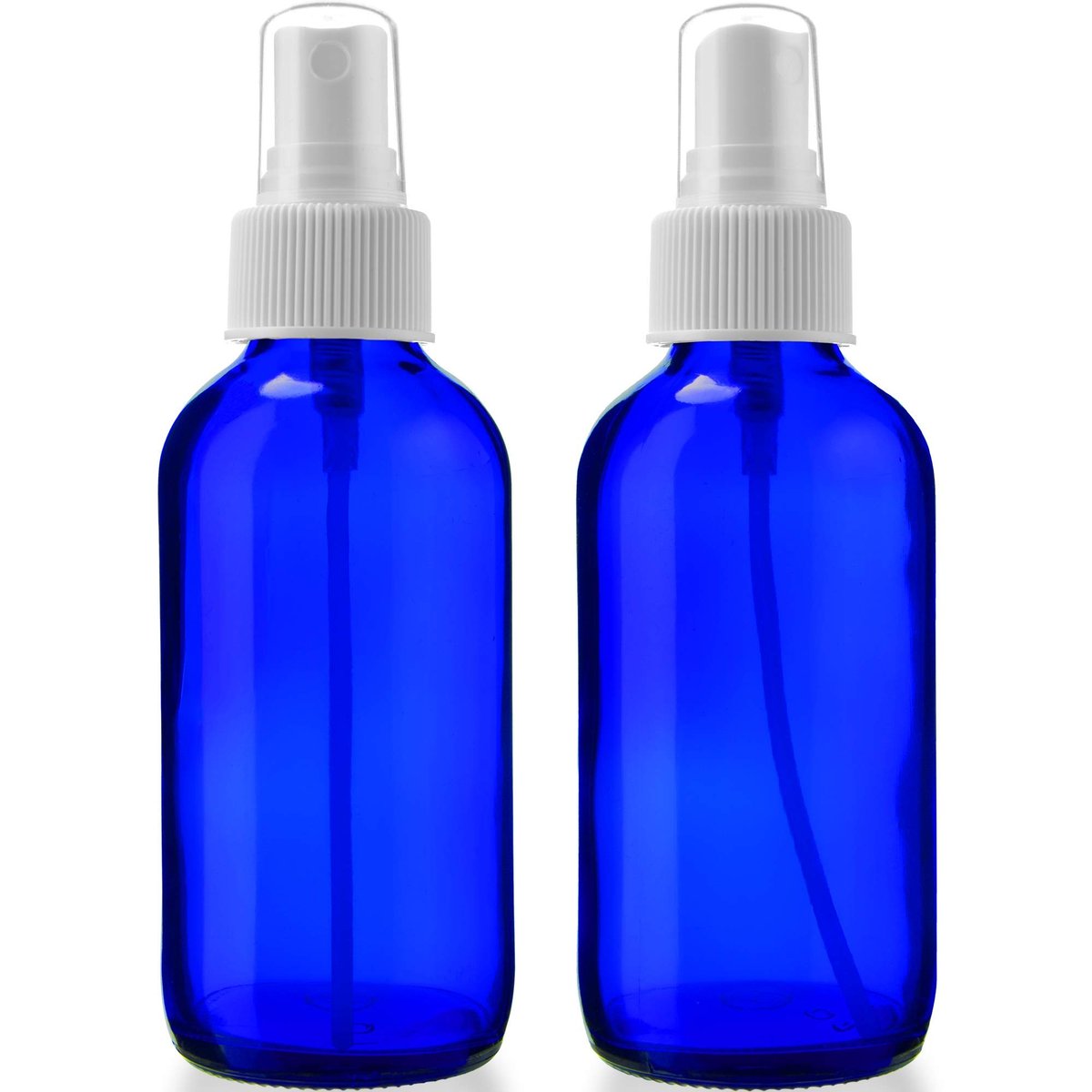 Sally's Organics Empty Blue Glass Small Portable Atomizer Spritzer, 2 Pack (4 oz) - Refillable Travel Spray Bottles - görsel 1