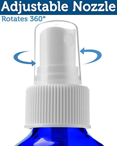 Sally's Organics Empty Blue Glass Small Portable Atomizer Spritzer, 2 Pack (4 oz) - Refillable Travel Spray Bottles - görsel 4