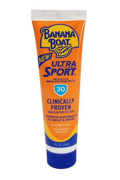 Banana Boat Sport Performance Sunscreen Lotion SPF 30 - 1 oz Travel Size (Pack of 4)