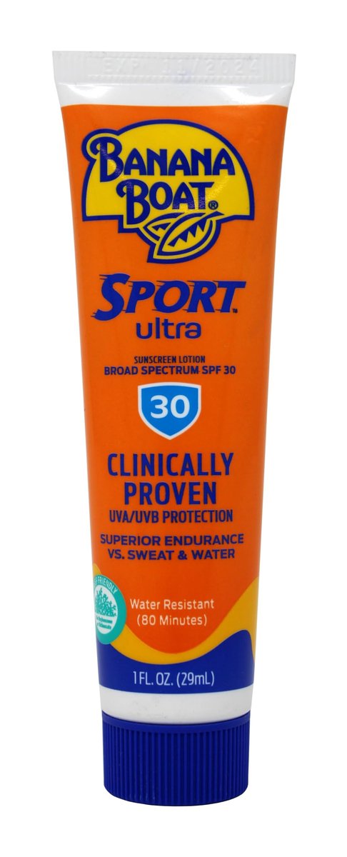Banana Boat Sport Performance Sunscreen Lotion SPF 30 - 1 oz Travel Size (Pack of 4) - görsel 3