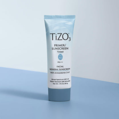 TiZO3 Facial Mineral Sunscreen and Primer, Tinted Broad Spectrum SPF 40 with Antioxidants, Sheer Matte Finish, Fragrance-Free, Oil-Free, Dermatologist-Recommended, PA+++, 1.75 oz Avelisse