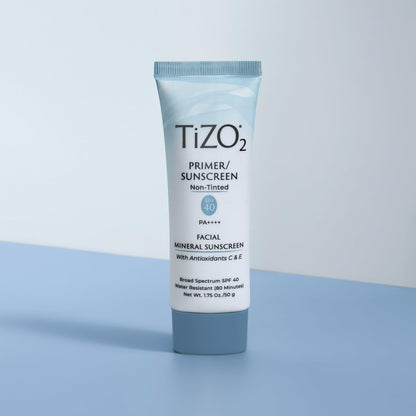 TiZO2 Facial Mineral Sunscreen and Primer SPF 40 Broad Spectrum with Antioxidants, Non-Tinted, Sheer Matte Finish, Fragrance-Free, Oil-Free, Dermatologist-Recommended, PA++++ 1.75 oz Avelisse