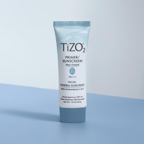 TiZO2 Facial Mineral Sunscreen and Primer SPF 40 Broad Spectrum with Antioxidants, Non-Tinted, Sheer Matte Finish, Fragrance-Free, Oil-Free, Dermatologist-Recommended, PA++++ 1.75 oz Avelisse