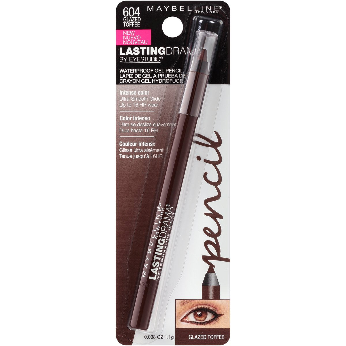 Maybelline Eyestudio Lasting Drama Waterproof Matte Gel Pencil Eyeliner - Glazed Toffee, 1 Count - görsel 3