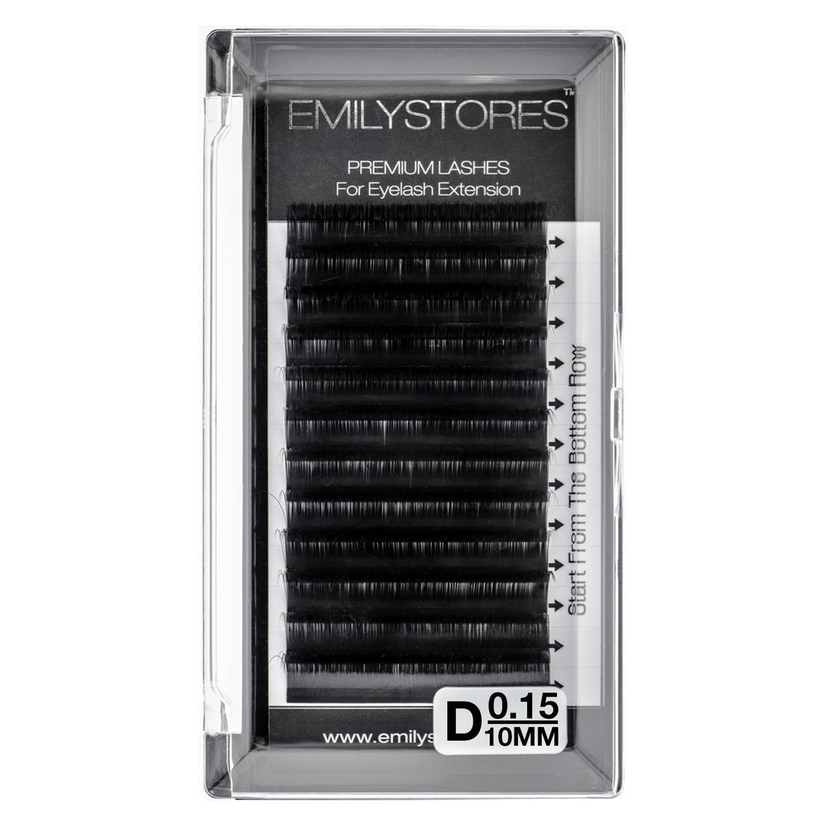 EMILYSTORES Volume Eyelash Extensions 0.15mm D Curl 10mm – 1 Pack Black False Lashes - görsel 1