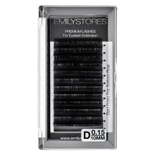 EMILYSTORES Volume Eyelash Extensions 0.15mm D Curl 10mm – 1 Pack Black False Lashes