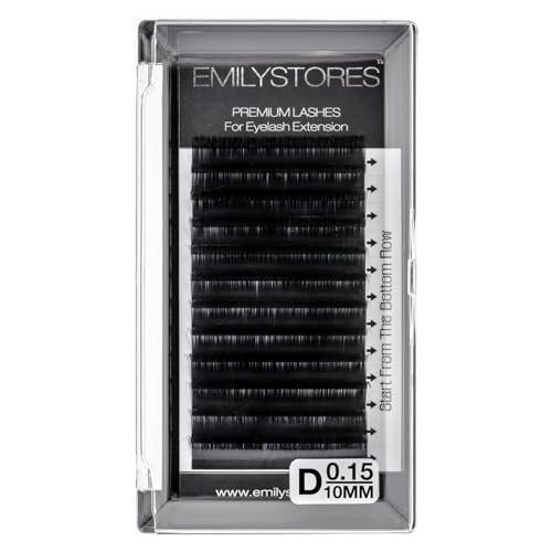 EMILYSTORES Volume Eyelash Extensions 0.15mm D Curl 10mm – 1 Pack Black False Lashes - görsel 2