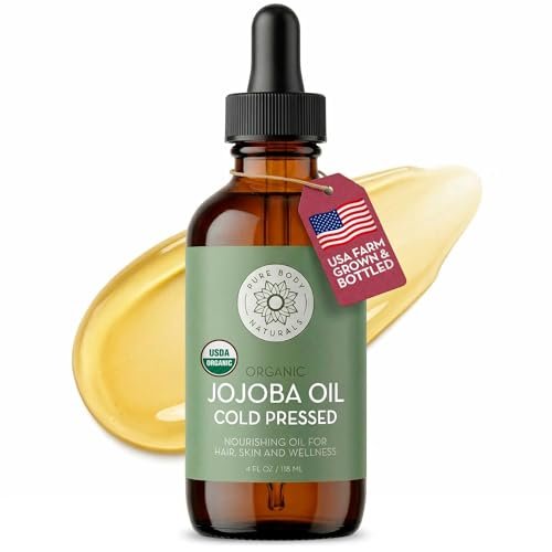 Pure Body Naturals Organic Jojoba Oil - 100% Pure, Cold Pressed, USA-Sourced - 4 Fl Oz for Skin, Face, Nails, Hair & Carrier Oil - görsel 2