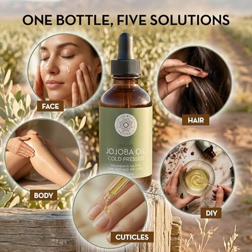 Pure Body Naturals Organic Jojoba Oil - 100% Pure, Cold Pressed, USA-Sourced - 4 Fl Oz for Skin, Face, Nails, Hair & Carrier Oil - görsel 10
