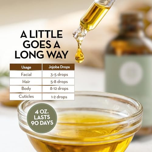 Pure Body Naturals Organic Jojoba Oil - 100% Pure, Cold Pressed, USA-Sourced - 4 Fl Oz for Skin, Face, Nails, Hair & Carrier Oil - görsel 12