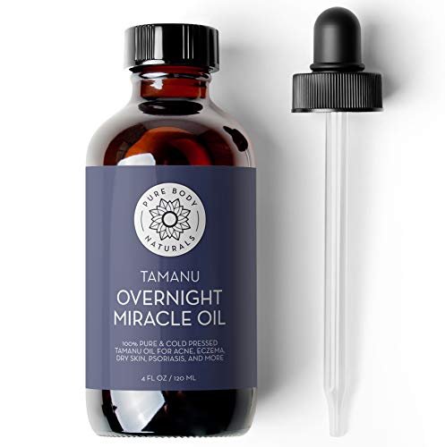 Pure Body Naturals Cold Pressed Tamanu Oil - 4 Fl Oz - Calms Irritated Skin & Moisturises Dry Scaly Skin Avelisse