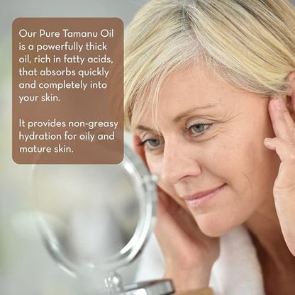 Pure Body Naturals Cold Pressed Tamanu Oil - 4 Fl Oz - Calms Irritated Skin & Moisturises Dry Scaly Skin Avelisse