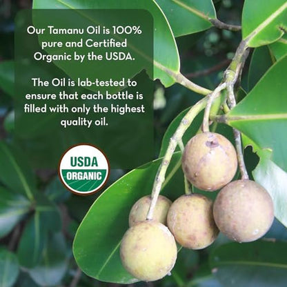 Pure Body Naturals Cold Pressed Tamanu Oil - 4 Fl Oz - Calms Irritated Skin & Moisturises Dry Scaly Skin Avelisse