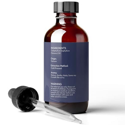 Pure Body Naturals Cold Pressed Tamanu Oil - 4 Fl Oz - Calms Irritated Skin & Moisturises Dry Scaly Skin Avelisse