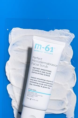 m-61 Perfect Microdermabrasion Facial Scrub - Smoothing Exfoliating Face Scrub with Vitamin E, Kaolin Clay, Aloe for All Skin Types - Derm & Allergy Tested - Made in USA (2.5 Fl Oz) Avelisse