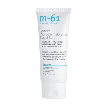 m-61 Perfect Microdermabrasion Facial Scrub - Smoothing Exfoliating Face Scrub with Vitamin E, Kaolin Clay, Aloe for All Skin Types - Derm & Allergy Tested - Made in USA (2.5 Fl Oz) Avelisse