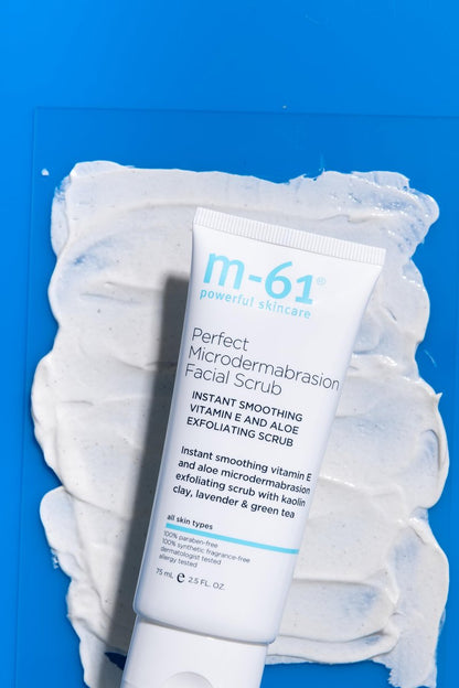 m-61 Perfect Microdermabrasion Facial Scrub - Smoothing Exfoliating Face Scrub with Vitamin E, Kaolin Clay, Aloe for All Skin Types - Derm & Allergy Tested - Made in USA (2.5 Fl Oz) Avelisse