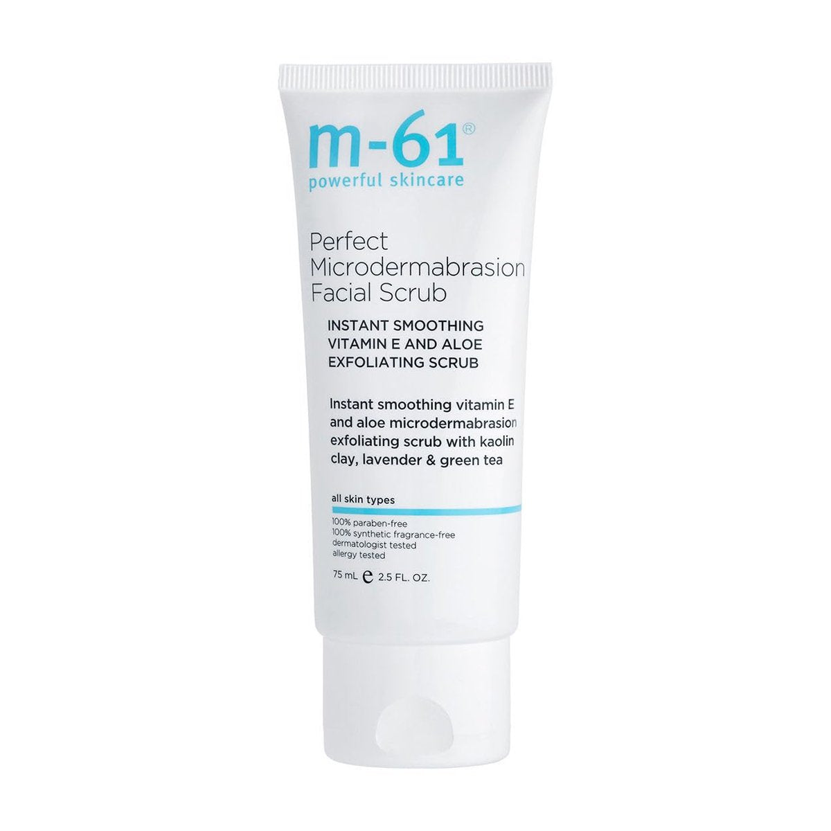 m-61 Perfect Microdermabrasion Facial Scrub - Smoothing Exfoliating Face Scrub with Vitamin E, Kaolin Clay, Aloe for All Skin Types - Derm & Allergy Tested - Made in USA (2.5 Fl Oz) Avelisse