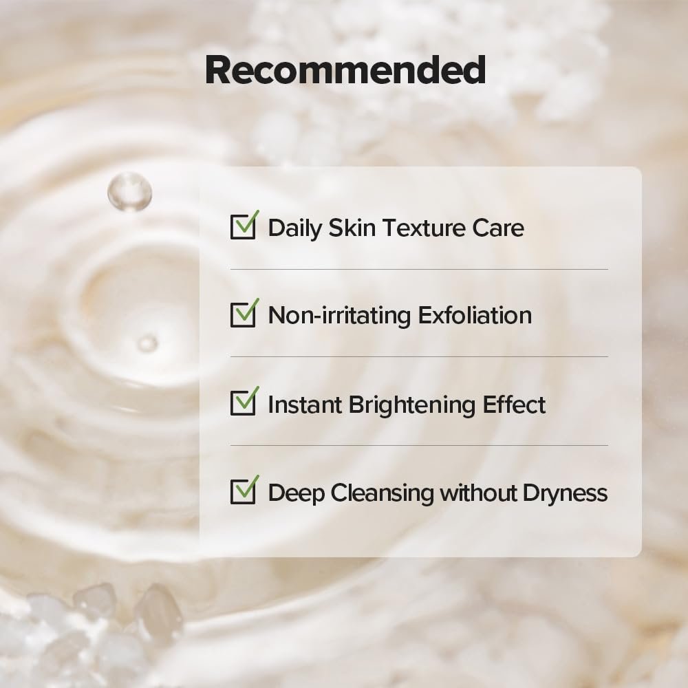 SKINFOOD Rice Daily Scrub Foam - Gentle Exfoliating Facial Cleanser with Fermented White Rice Bran Water for Men and Women, 5.07 fl. oz. Avelisse