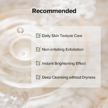 SKINFOOD Rice Daily Scrub Foam - Gentle Exfoliating Facial Cleanser with Fermented White Rice Bran Water for Men and Women, 5.07 fl. oz. Avelisse