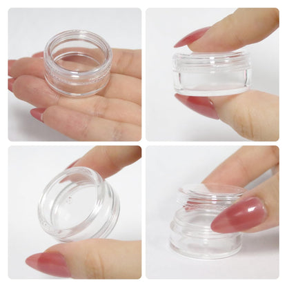 PANA 50 Pack Empty 5g Acrylic Clear Round Jars – BPA-Free Sample Containers for Cosmetics, Creams, Lotions, and More