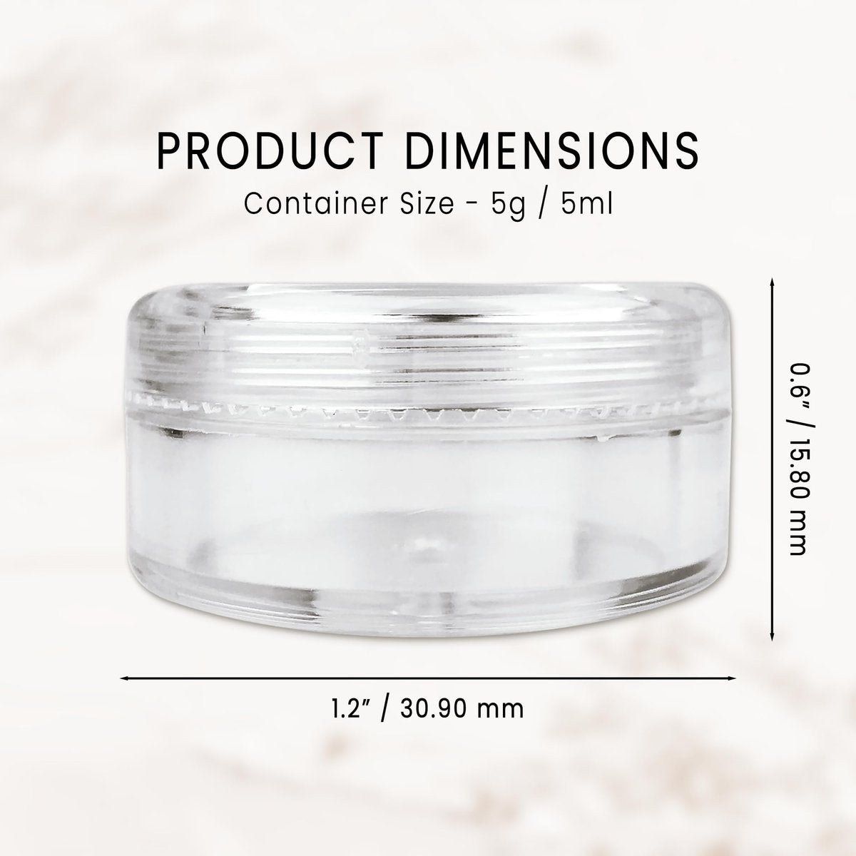 PANA 50 Pack Empty 5g Acrylic Clear Round Jars – BPA-Free Sample Containers for Cosmetics, Creams, Lotions, and More - görsel 5