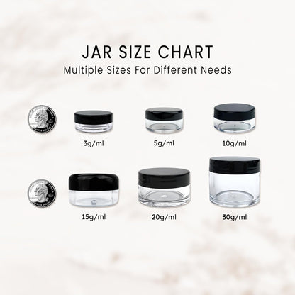 PANA 50 Pack Empty 5g Acrylic Clear Round Jars – BPA-Free Sample Containers for Cosmetics, Creams, Lotions, and More