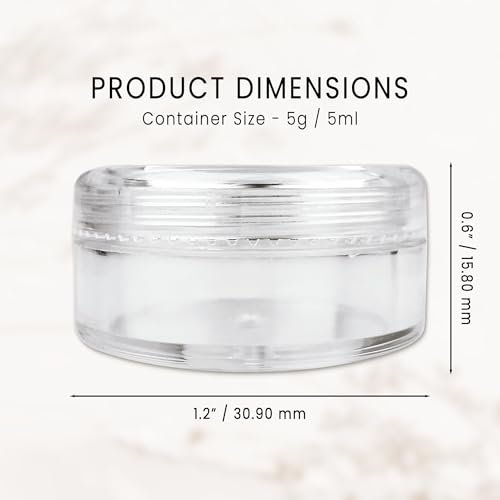 PANA 50 Pack Empty 5g Acrylic Clear Round Jars – BPA-Free Sample Containers for Cosmetics, Creams, Lotions, and More - görsel 6