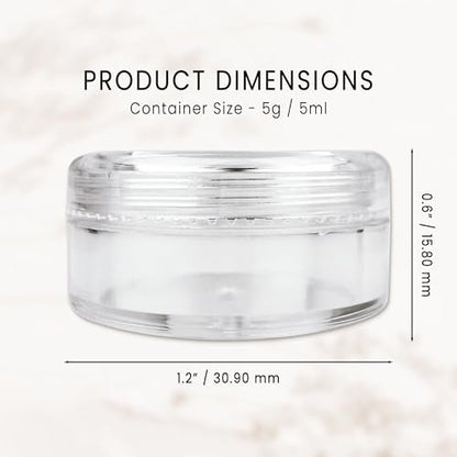 PANA 50 Pack Empty 5g Acrylic Clear Round Jars – BPA-Free Sample Containers for Cosmetics, Creams, Lotions, and More