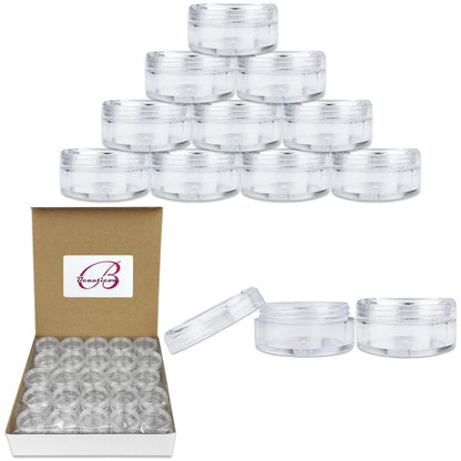 PANA 50 Pack Empty 5g Acrylic Clear Round Jars – BPA-Free Sample Containers for Cosmetics, Creams, Lotions, and More