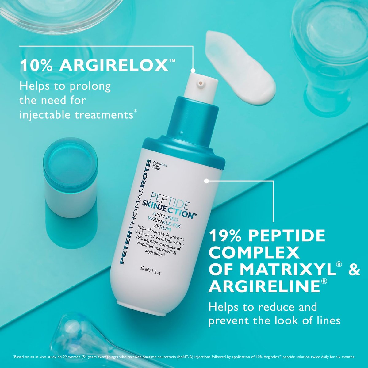 Peter Thomas Roth Peptide Skinjection Amplified Wrinkle-Fix Serum – Clinically Proven Anti-Aging Serum with Matrixyl and Argireline, Refillable, 1 Fl Oz Avelisse