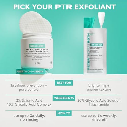 Peter Thomas Roth Even Clearer Max Complexion Correction Pads for Acne and Blemishes - 60 Count Avelisse