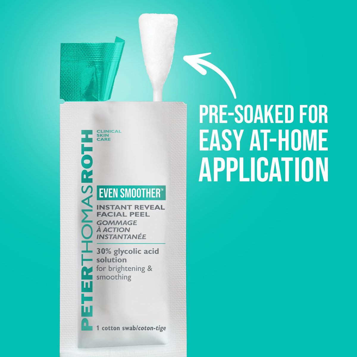 Peter Thomas Roth Even Smoother Instant Reveal Facial Peel – Glycolic Acid Exfoliator for Brightening (8 Pack) Avelisse