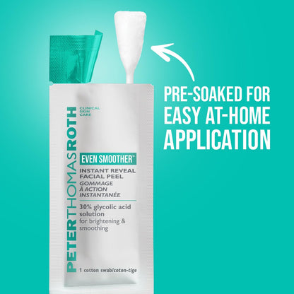 Peter Thomas Roth Even Smoother Instant Reveal Facial Peel – Glycolic Acid Exfoliator for Brightening (8 Pack) Avelisse