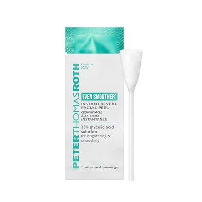 Peter Thomas Roth Even Smoother Instant Reveal Facial Peel – Glycolic Acid Exfoliator for Brightening (8 Pack) Avelisse