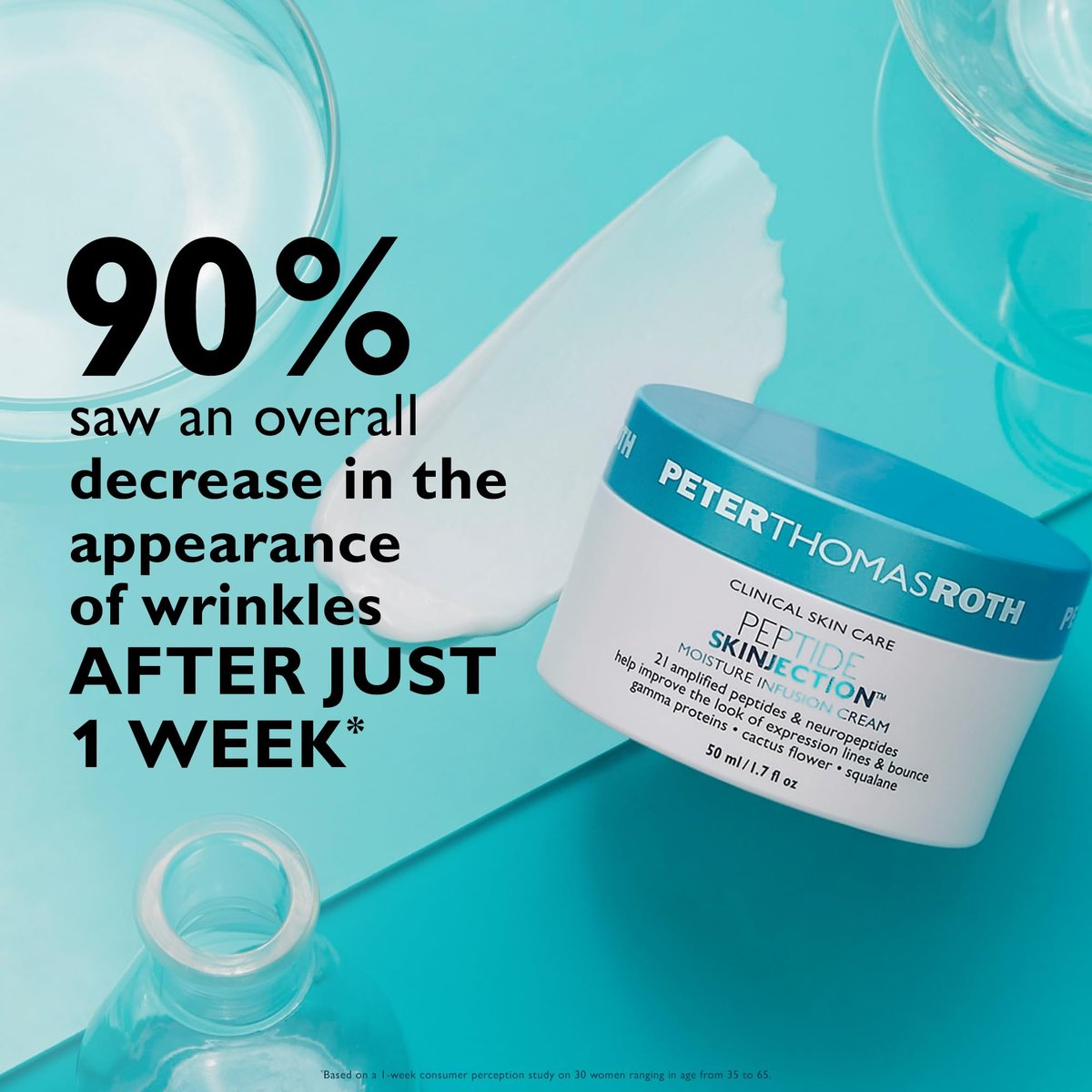 Peter Thomas Roth Peptide Skinjection Moisture Infusion Cream – Refillable Anti-Aging Moisturizer with 21 Peptides & Neuropeptides for Firmness, Elasticity, Fine Lines & Wrinkles Avelisse