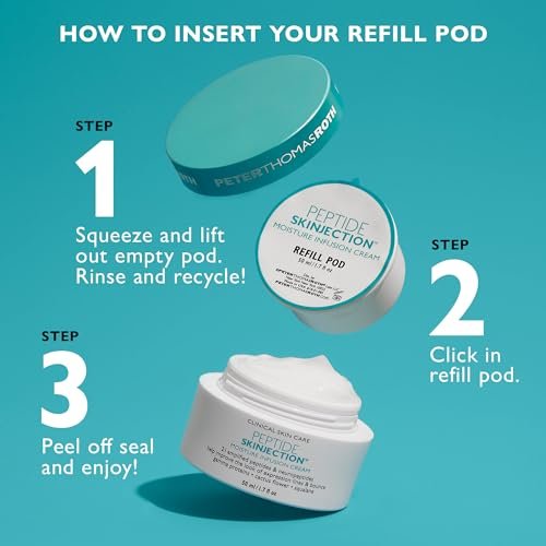 Peter Thomas Roth Peptide Skinjection Moisture Infusion Cream – Refillable Anti-Aging Moisturizer with 21 Peptides & Neuropeptides for Firmness, Elasticity, Fine Lines & Wrinkles Avelisse