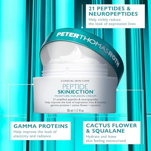 Peter Thomas Roth Peptide Skinjection Moisture Infusion Cream – Refillable Anti-Aging Moisturizer with 21 Peptides & Neuropeptides for Firmness, Elasticity, Fine Lines & Wrinkles Avelisse
