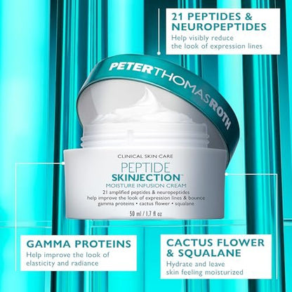 Peter Thomas Roth Peptide Skinjection Moisture Infusion Cream – Refillable Anti-Aging Moisturizer with 21 Peptides & Neuropeptides for Firmness, Elasticity, Fine Lines & Wrinkles Avelisse