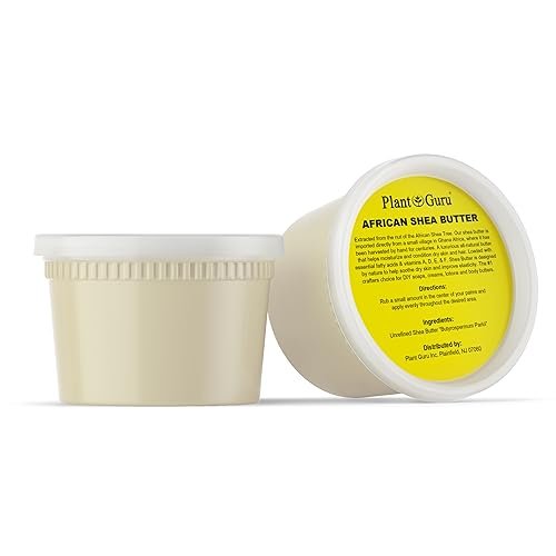 Plant Guru Raw African Shea Butter 16 oz. - 100% Pure Unrefined Ivory - Natural Moisturizer for Dry Skin, Hair Growth & DIY Soap Making Avelisse