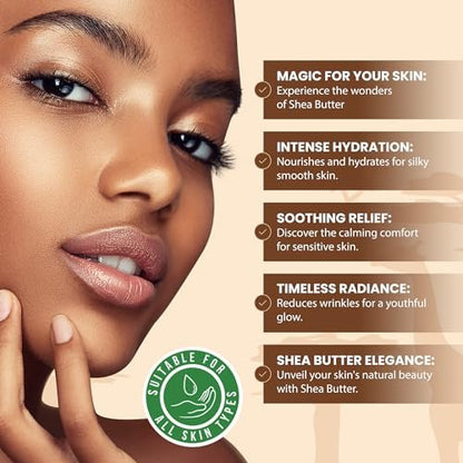 Plant Guru Raw African Shea Butter 8 oz – 100% Pure, Unrefined Ivory Shea Butter for Dry Skin, Face, Hair & DIY Soap Making