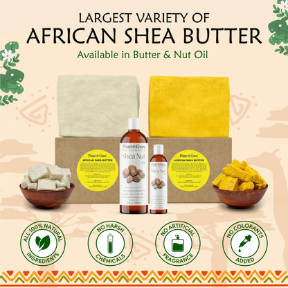 Plant Guru Raw African Shea Butter 8 oz – 100% Pure, Unrefined Ivory Shea Butter for Dry Skin, Face, Hair & DIY Soap Making