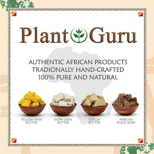 Plant Guru Raw African Shea Butter 16 oz. - 100% Pure Unrefined Ivory - Natural Moisturizer for Dry Skin, Hair Growth & DIY Soap Making Avelisse