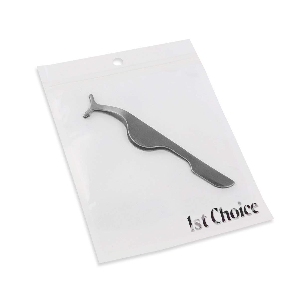 TinkSky Stainless Steel False Eyelash Applicator & Remover Clip Tweezers (Silver) - görsel 13