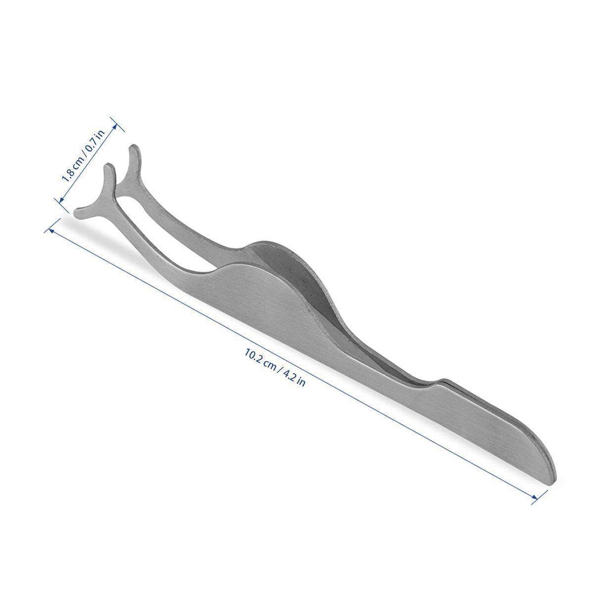 TinkSky Stainless Steel False Eyelash Applicator & Remover Clip Tweezers (Silver) - görsel 3