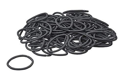 Scunci Thick Hair Black Elastics – All Day Strong Hold No-Damage, 5mm Thickness, 24-Pieces per Pack (2-Pack)