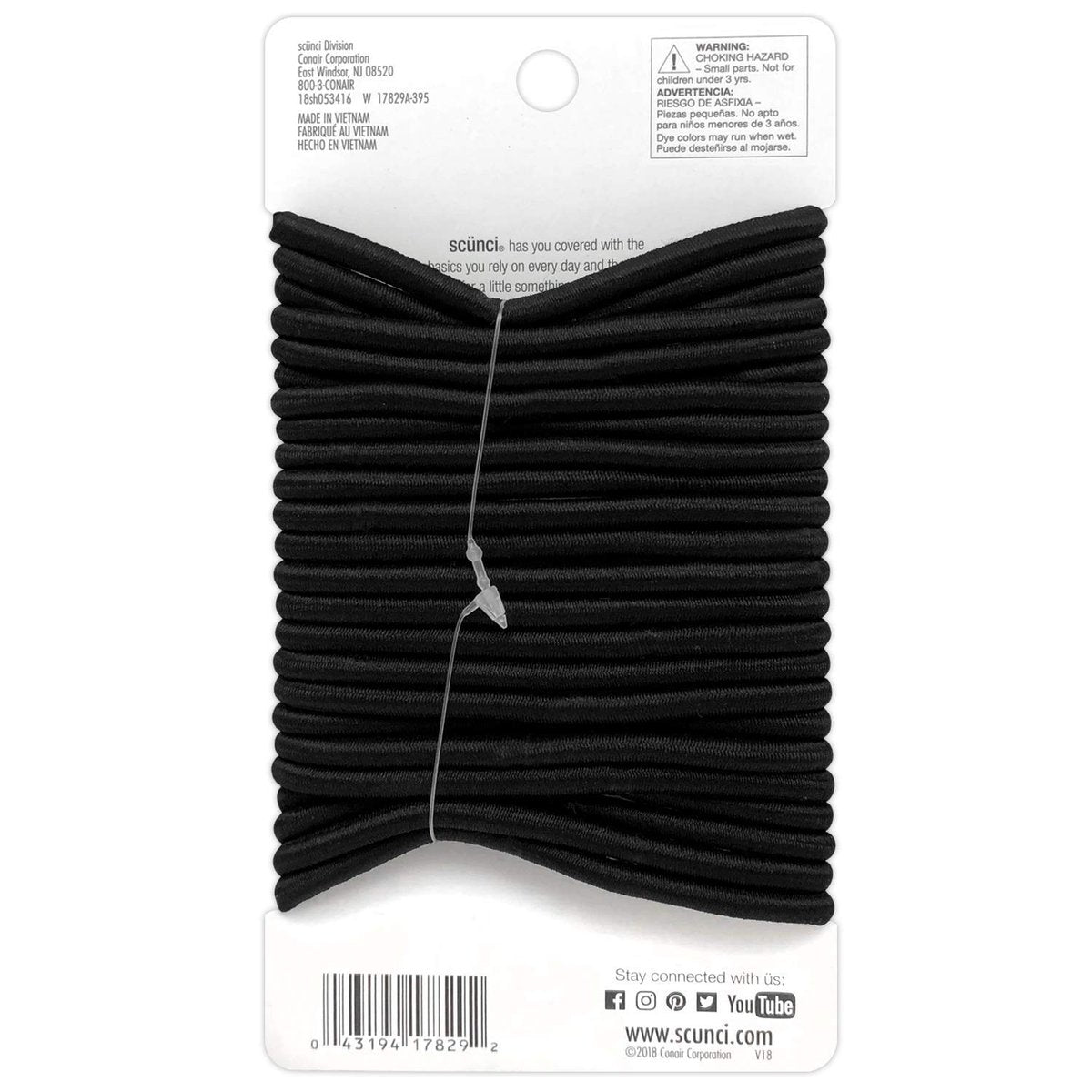 Scunci Thick Hair Black Elastics – All Day Strong Hold No-Damage, 5mm Thickness, 24-Pieces per Pack (2-Pack) - görsel 7