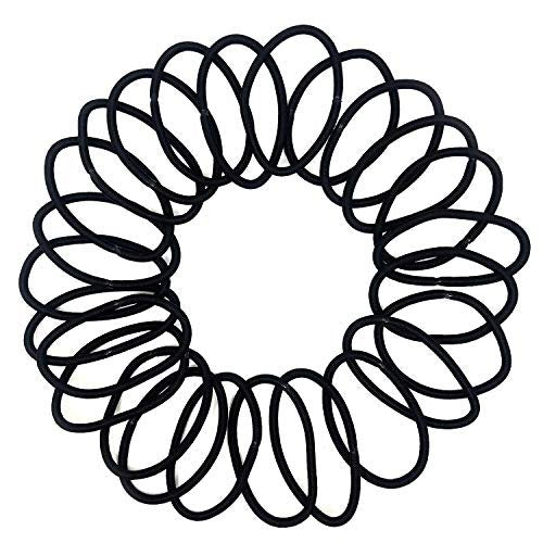 Scunci Thick Hair Black Elastics – All Day Strong Hold No-Damage, 5mm Thickness, 24-Pieces per Pack (2-Pack) - görsel 4
