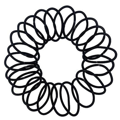 Scunci Thick Hair Black Elastics – All Day Strong Hold No-Damage, 5mm Thickness, 24-Pieces per Pack (2-Pack)