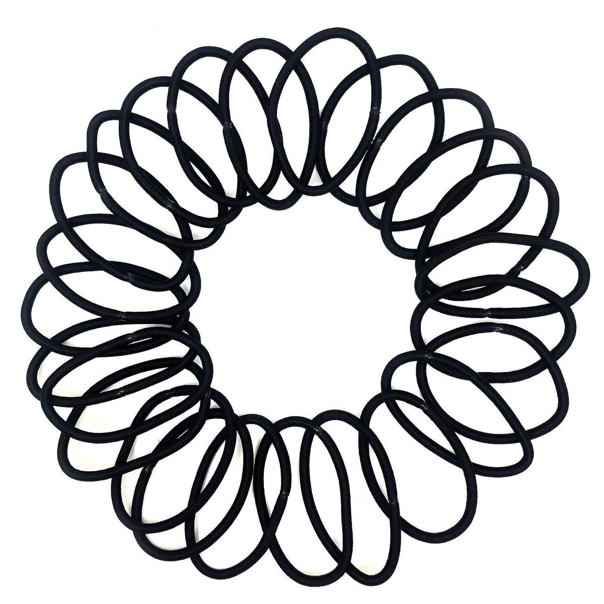Scunci Thick Hair Black Elastics – All Day Strong Hold No-Damage, 5mm Thickness, 24-Pieces per Pack (2-Pack) - görsel 3